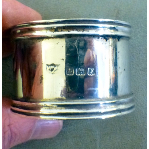 74 - A set of four silver napkin rings  Birmingham marks  cased  (approx. combined gross weight 148grms);... 