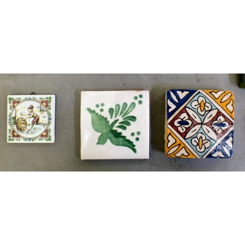 83 - Decorative ceramics: to include pottery tiles  variously decorated, ages & sizes