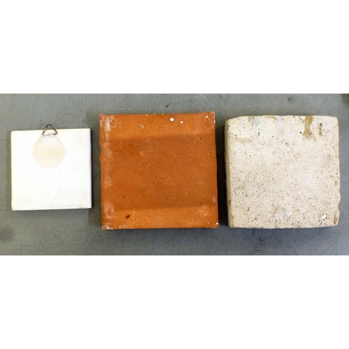83 - Decorative ceramics: to include pottery tiles  variously decorated, ages & sizes