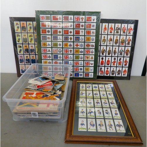 89 - Uncollated tea and cigarette cards: to include military issues&nbsp; some framed, some in albums&nbs... 