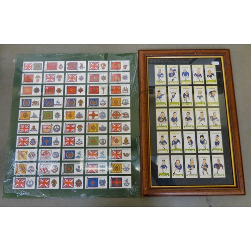 89 - Uncollated tea and cigarette cards: to include military issues&nbsp; some framed, some in albums&nbs... 