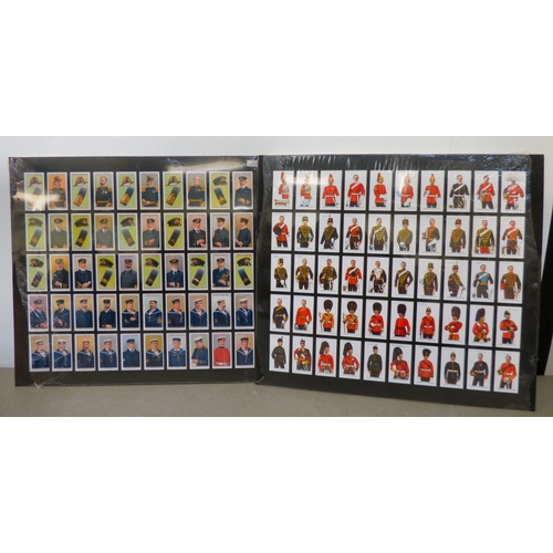 89 - Uncollated tea and cigarette cards: to include military issues&nbsp; some framed, some in albums&nbs... 