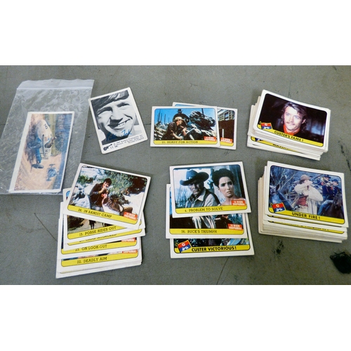 89 - Uncollated tea and cigarette cards: to include military issues&nbsp; some framed, some in albums&nbs... 