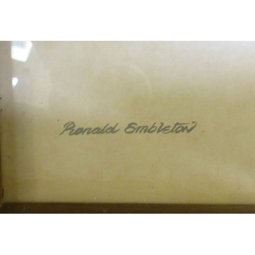 92 - Framed pictures and prints: to include Leslie Owen Davies - 'St Mary's Church, Battersea'&nbsp; oil ... 