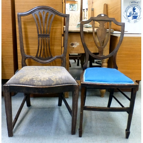 96 - Early 20thC and later small furniture: to include a mahogany splat back dining chair; and a mahogany... 