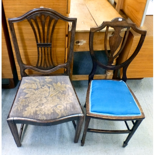 96 - Early 20thC and later small furniture: to include a mahogany splat back dining chair; and a mahogany... 