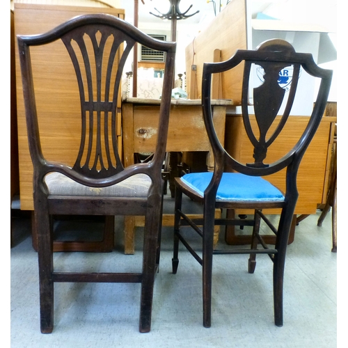 96 - Early 20thC and later small furniture: to include a mahogany splat back dining chair; and a mahogany... 