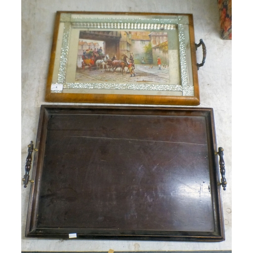 323 - Interior design accessories: to include luggage; desktop and serving items, featuring Japanese influ... 