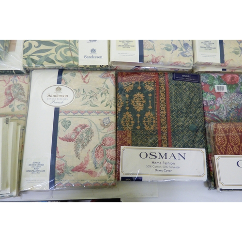313 - Sanderson and other brands of bed linen&nbsp; variously patterned