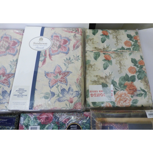 313 - Sanderson and other brands of bed linen&nbsp; variously patterned