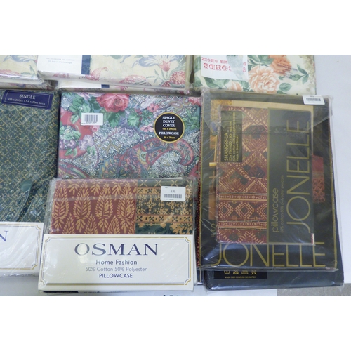 313 - Sanderson and other brands of bed linen&nbsp; variously patterned