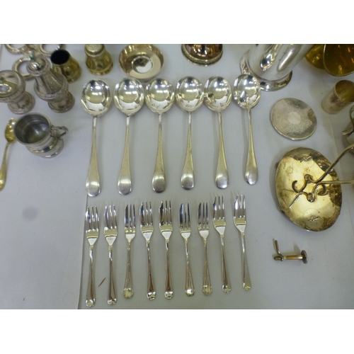 327 - Silver plated tableware: to include a cocktail shaker of tapered form