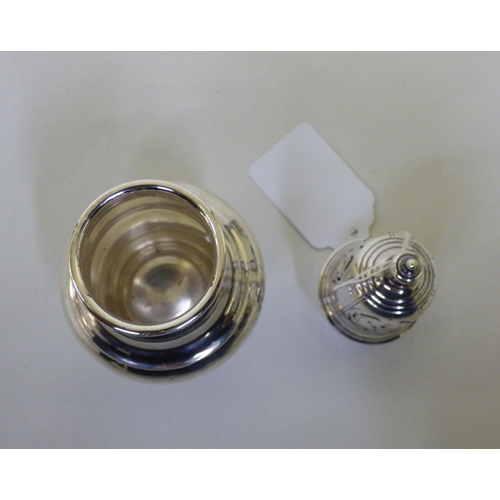 58 - A silver caster of pedestal form  Chester mark indistinct  (approx. 63.2grms)