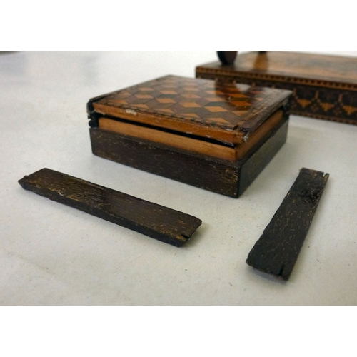 15 - Victorian Tunbridge ware collectables: to include a letter rack&nbsp; 5