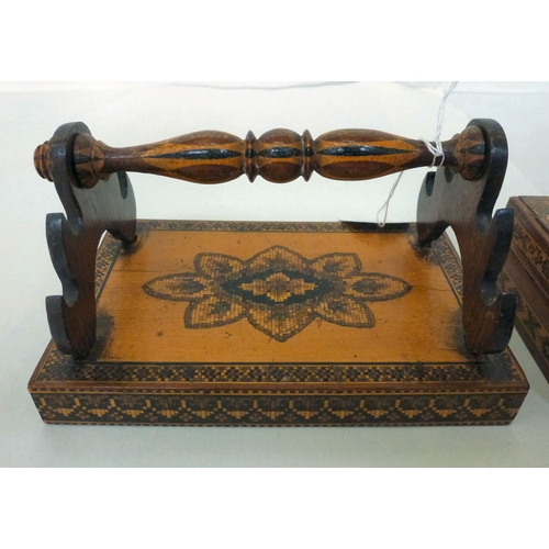 15 - Victorian Tunbridge ware collectables: to include a letter rack&nbsp; 5