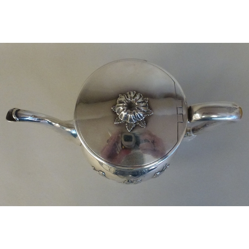 2 - An early Victorian silver hotwater jug, embossed in relief with five classical figures  London 1842 ... 