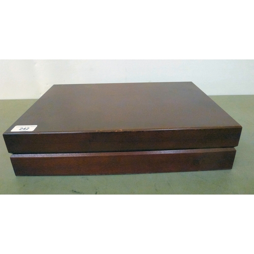 242 - A Marks & Spencer stainless steel, eight place setting canteen of cutlery, in a fitted mahogany ... 