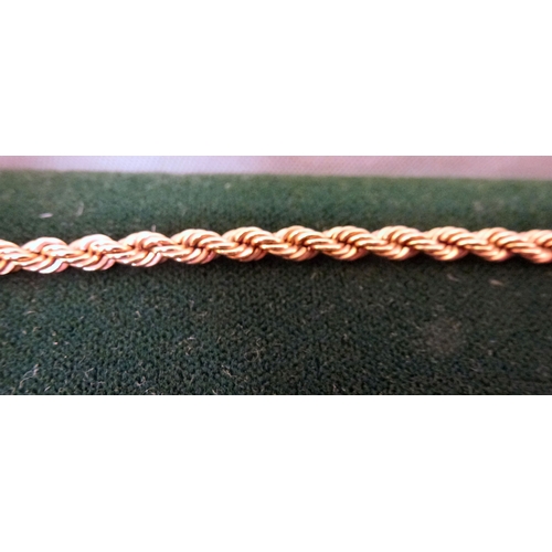 243 - A 9ct gold ropetwist necklace&nbsp; boxed&nbsp; (approx. 13.4grms)