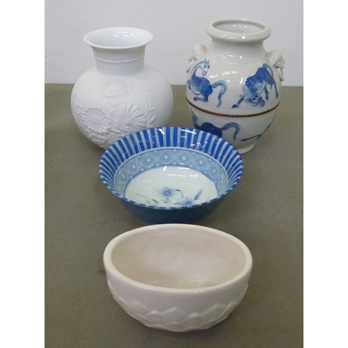 251 - Late 19thC and later decorative ceramics: to include examples by Crown Ducal; Kaiser; and Clarice Cl... 