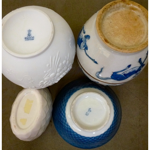 251 - Late 19thC and later decorative ceramics: to include examples by Crown Ducal; Kaiser; and Clarice Cl... 