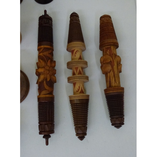 254 - Treen collectables: to include a silver mounted coromandel pin holder&nbsp; 4