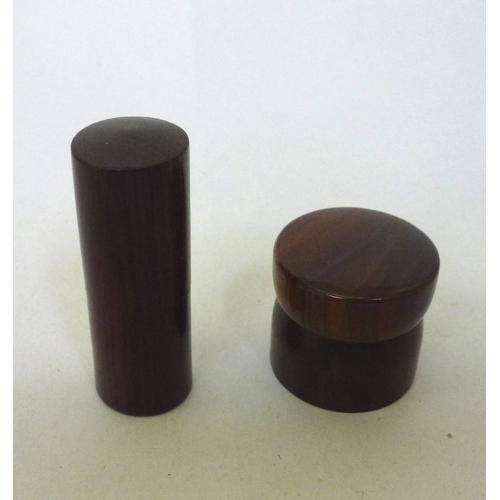 254 - Treen collectables: to include a silver mounted coromandel pin holder&nbsp; 4