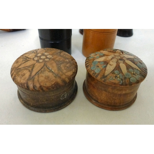 254 - Treen collectables: to include a silver mounted coromandel pin holder&nbsp; 4