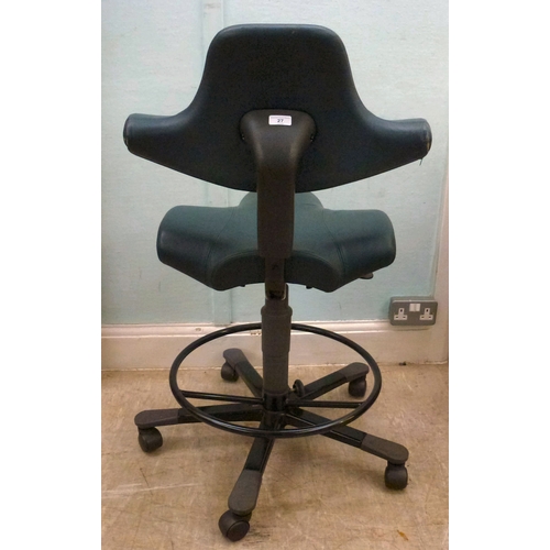 27 - WITHDRAWN   A HAG Capisco height adjustable, office swivel chair