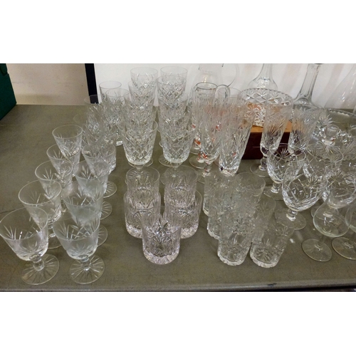 272 - Glassware: to include decanters; bowls; and glasses  largest 14
