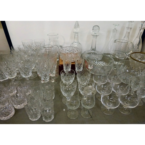 272 - Glassware: to include decanters; bowls; and glasses  largest 14