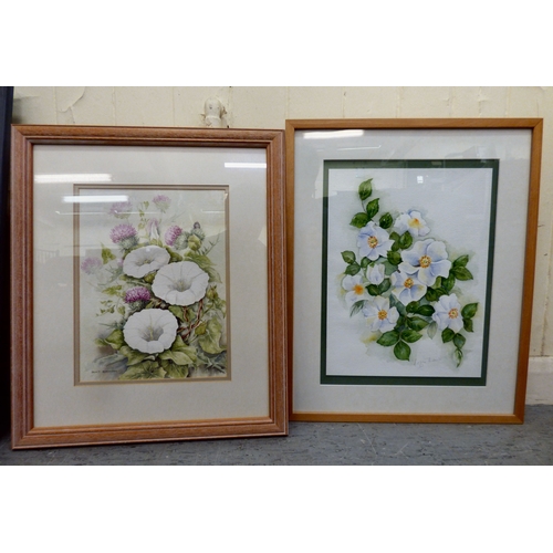 277 - Watercolour floral studies: to include Lizzie Thompson - 'Roses'&nbsp; bears a pencil signature&nbsp... 