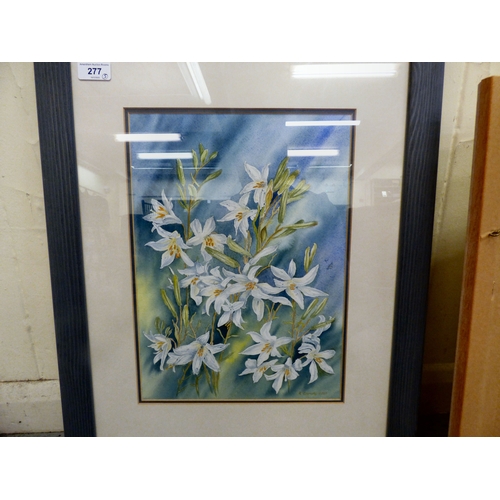 277 - Watercolour floral studies: to include Lizzie Thompson - 'Roses'&nbsp; bears a pencil signature&nbsp... 