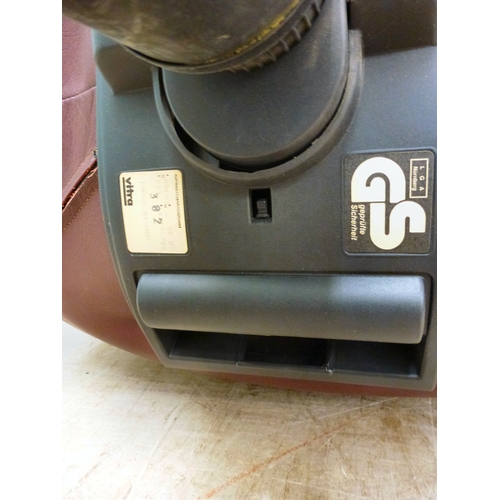 28 - WITHDRAWN   A Vitra Bellini Collection design rotating office chair, upholstered in red hide