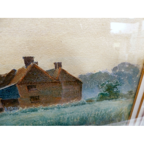 280 - Arthur Trevor Haddon - a village scene with a young man fishing  watercolour  bears a signature &amp... 