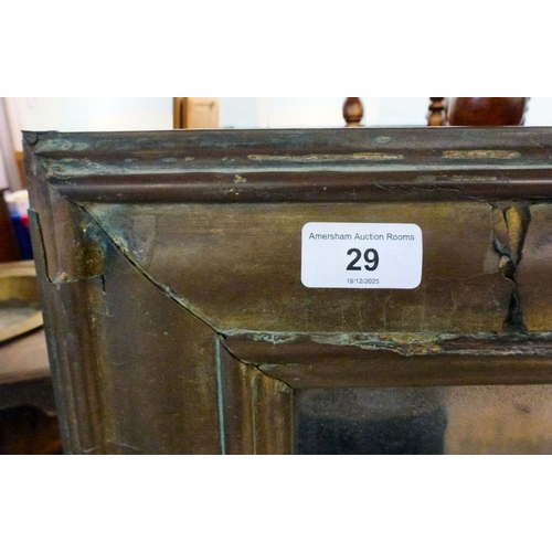 29 - A late 19thC mirror, the plate set in a bronze plated frame  52