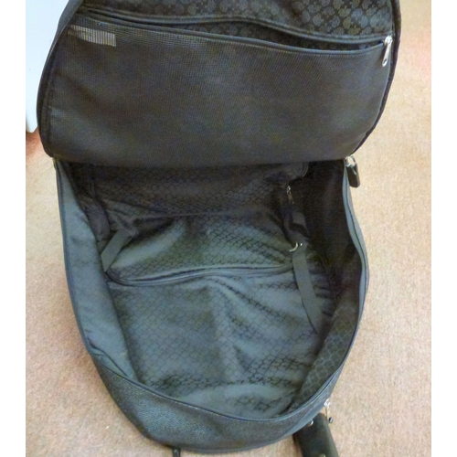 290 - A Mulberry style black hide, wheeled weekend bag&nbsp; 19