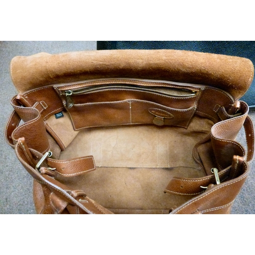 290 - A Mulberry style black hide, wheeled weekend bag&nbsp; 19