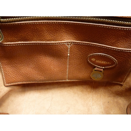 290 - A Mulberry style black hide, wheeled weekend bag&nbsp; 19