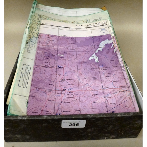 296 - RAF air navigation charts circa 1950s/60s: to include 'British Isles-France' and 'Midway Island-Hawa... 