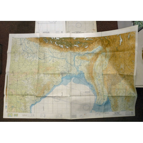 296 - RAF air navigation charts circa 1950s/60s: to include 'British Isles-France' and 'Midway Island-Hawa... 