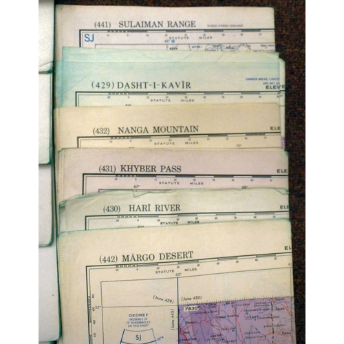 296 - RAF air navigation charts circa 1950s/60s: to include 'British Isles-France' and 'Midway Island-Hawa... 