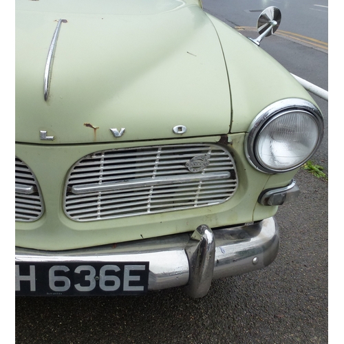 3 - A 1967 Volvo Amazon P121 1780CC motor car, in peppermint green with a manual gearbox  114,000 record... 
