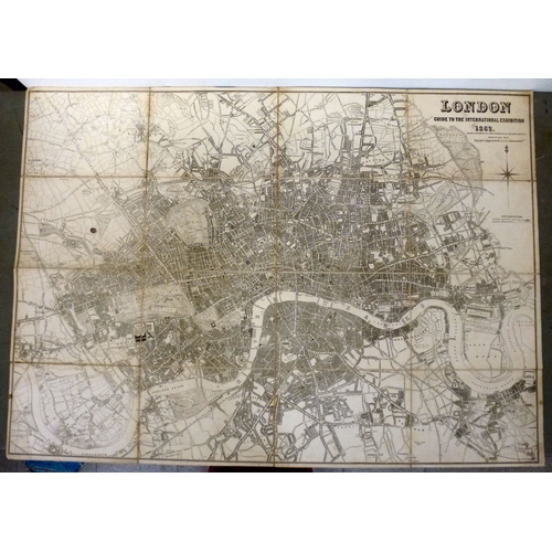 39 - Map, from the personal library of Tim Gosling: a folded linen backed example 'London Guide to The In... 