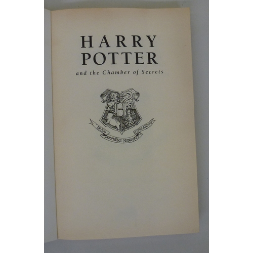 4 - Book: a 1998 paperback, 'Harry Potter and The Chamber of Secrets'  First Edition  signed by JK Rowli... 