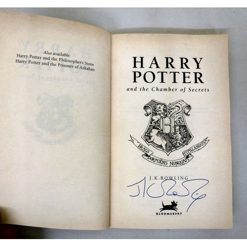4 - Book: a 1998 paperback, 'Harry Potter and The Chamber of Secrets'  First Edition  signed by JK Rowli... 