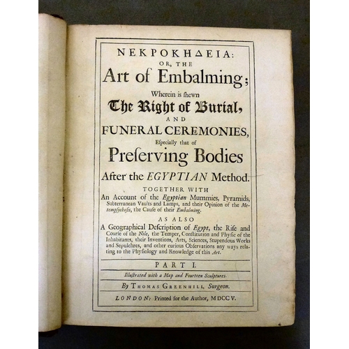 40 - Book, from the personal library of Tim Gosling: 'The Art of Embalming or Nekpokhaeia' in three (comb... 