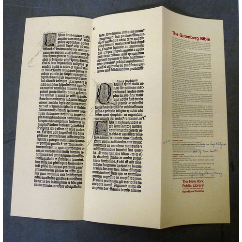 43 - Book, from the personal library of Tim Gosling: 'Gutenberg and The Book of Books' with bibliographic... 