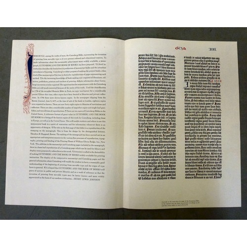 43 - Book, from the personal library of Tim Gosling: 'Gutenberg and The Book of Books' with bibliographic... 