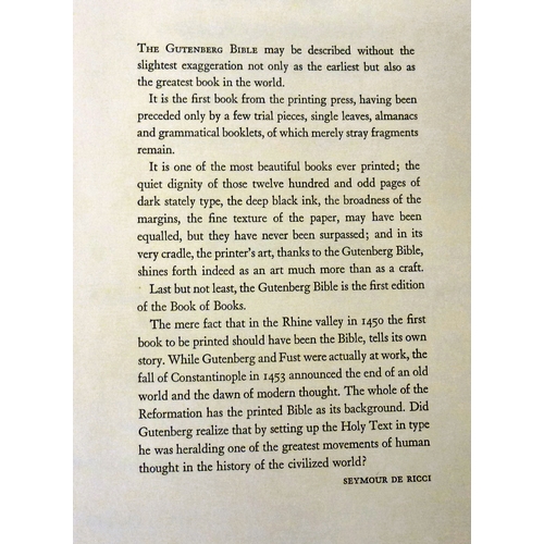43 - Book, from the personal library of Tim Gosling: 'Gutenberg and The Book of Books' with bibliographic... 