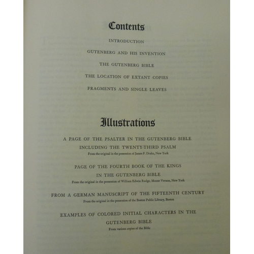 43 - Book, from the personal library of Tim Gosling: 'Gutenberg and The Book of Books' with bibliographic... 